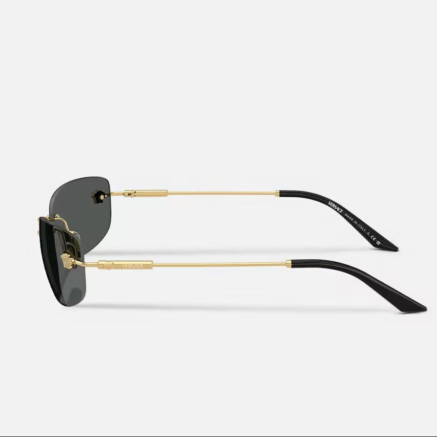 Versace Women Oval Frame Soft Gold Sunglasses