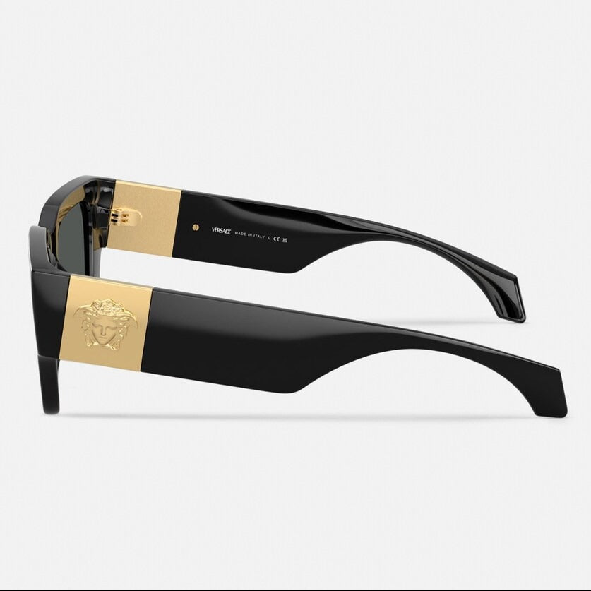 Versace Women Square Frame Carbon Black Sunglasses