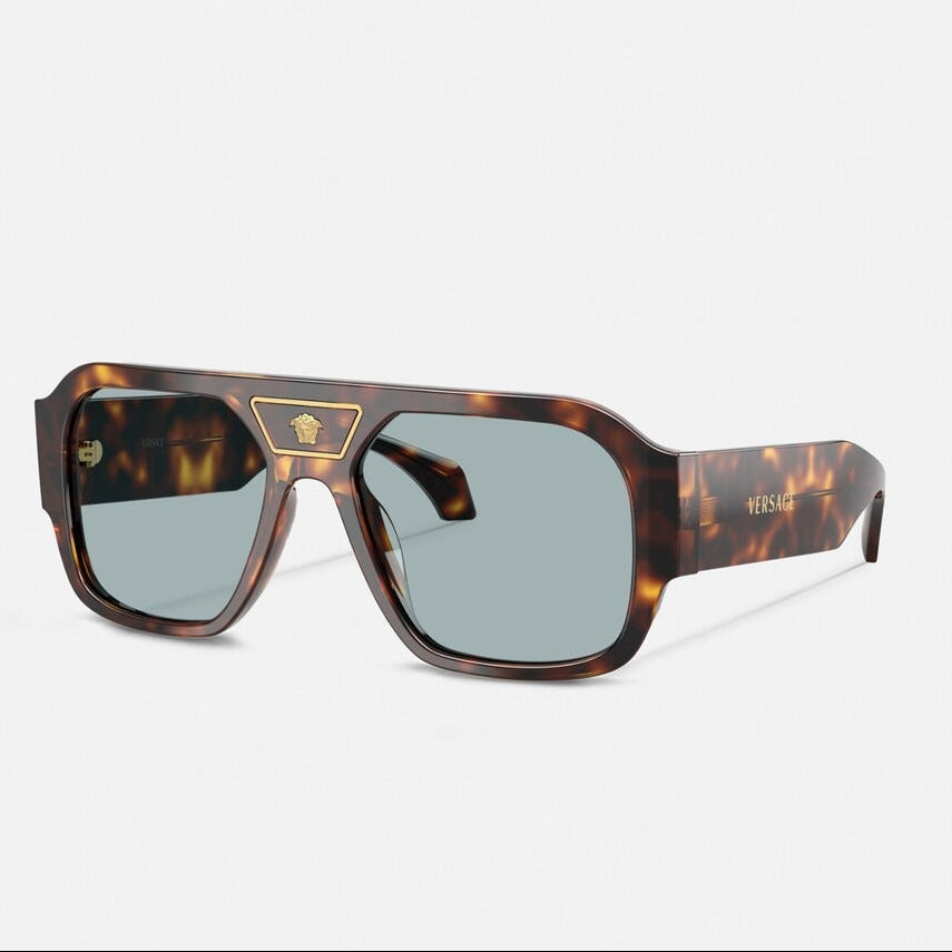 Versace Women Navigator Frame Brown Tortoiseshell Sunglasses
