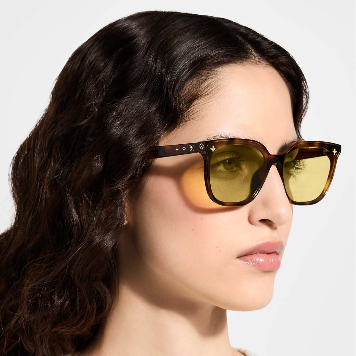 Louis Vuitton Women Rectangle Frame Brown Sunglasses