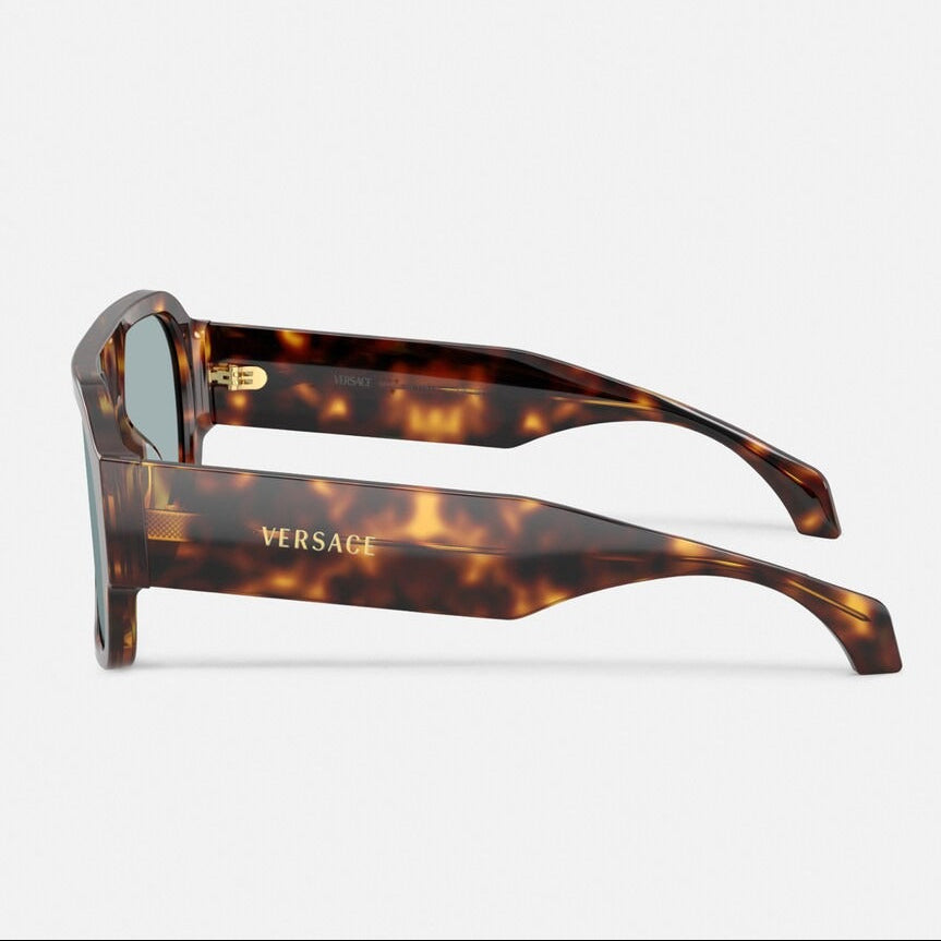 Versace Women Navigator Frame Brown Tortoiseshell Sunglasses