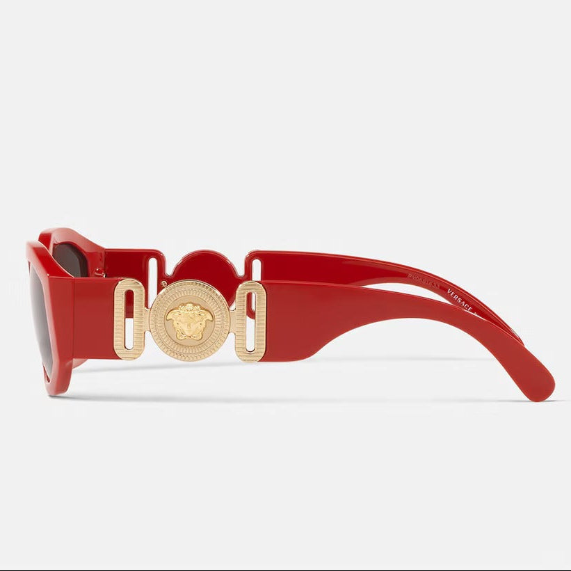 Versace Women Oval Frame Red Sunglasses