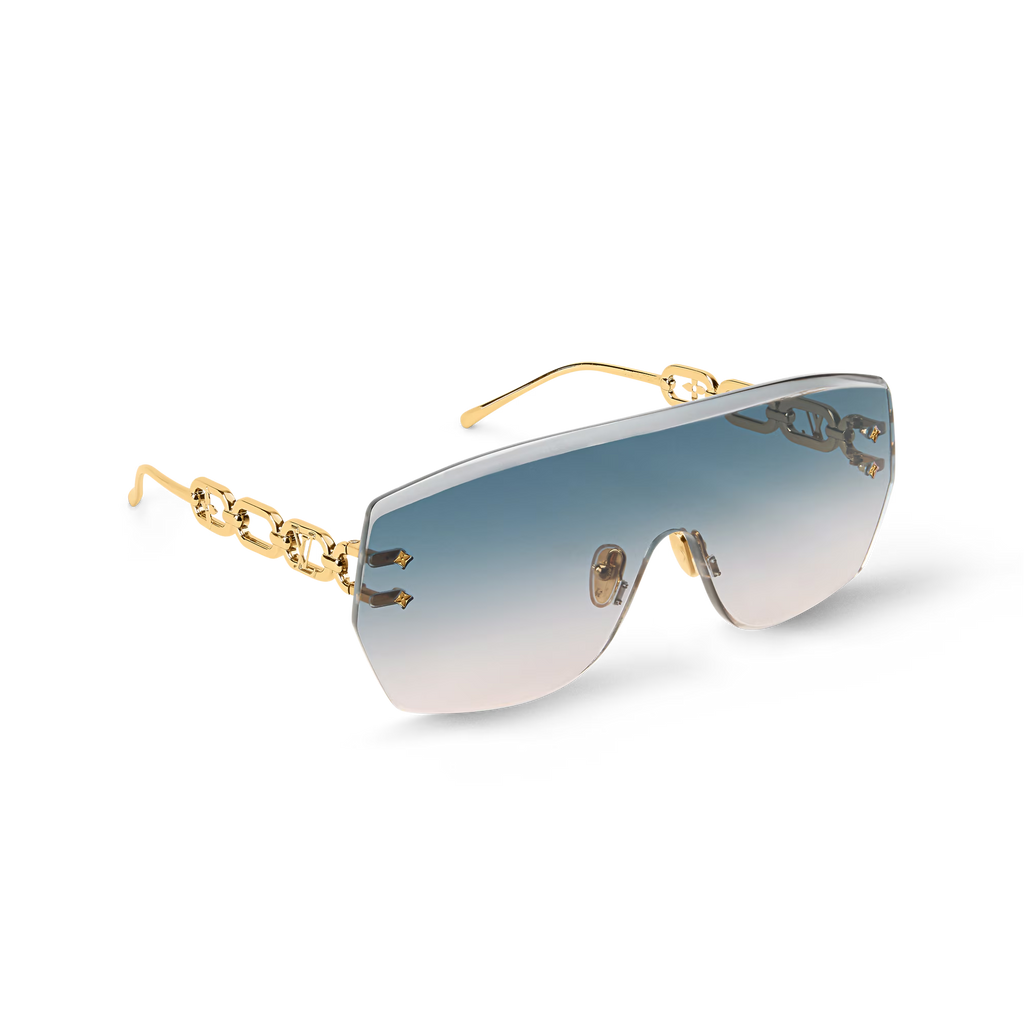Louis Vuitton Women Mask Frame Gold Sunglasses