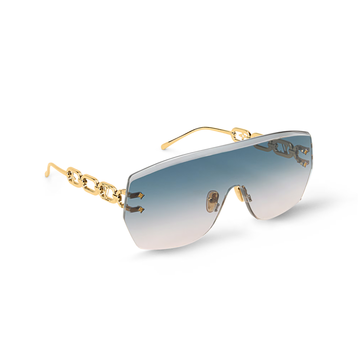 Louis Vuitton Women Mask Frame Gold Sunglasses