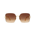 Louis Vuitton Women Square Frame Shiny Gold Sunglasses