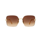 Louis Vuitton Women Square Frame Shiny Gold Sunglasses