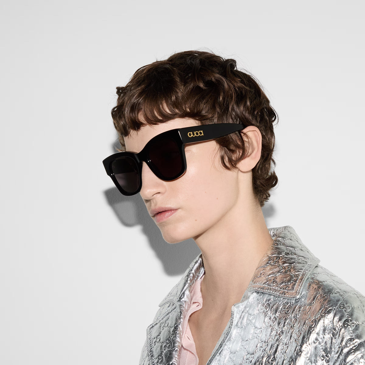 Gucci Women Butterfly Frame Black Sunglasses