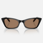 Ray Ban Women Cat Eye Frame Polished Black Sunglasses
