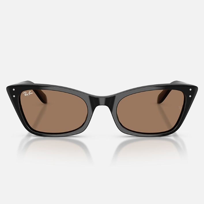 Ray Ban Women Cat Eye Frame Polished Black Sunglasses