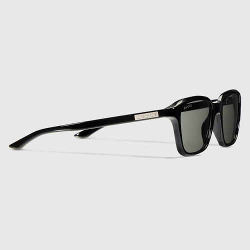 Gucci Men Square Acetate Frame Black Sunglasses