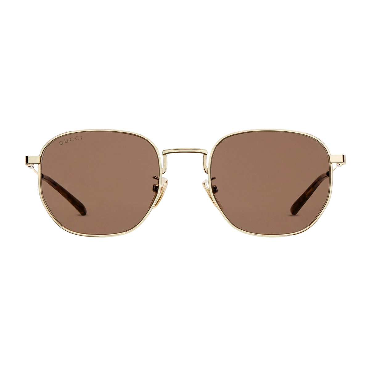 Gucci Round Frame Shiny Gold Sunglasses