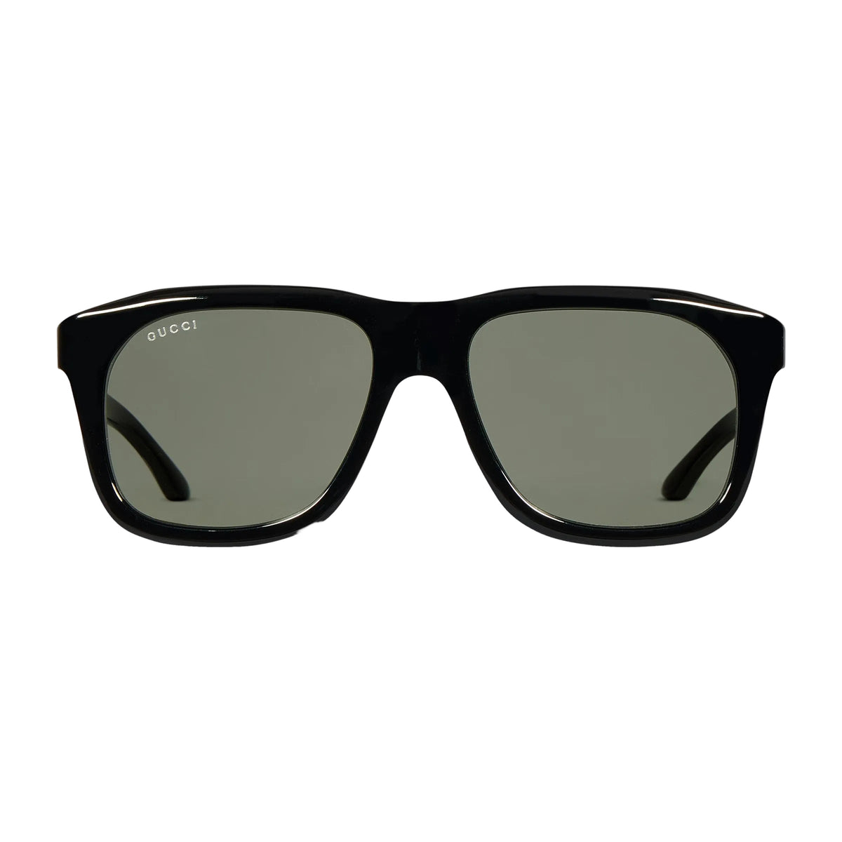 Gucci Men Square Acetate Frame Shiny Black Sunglasses