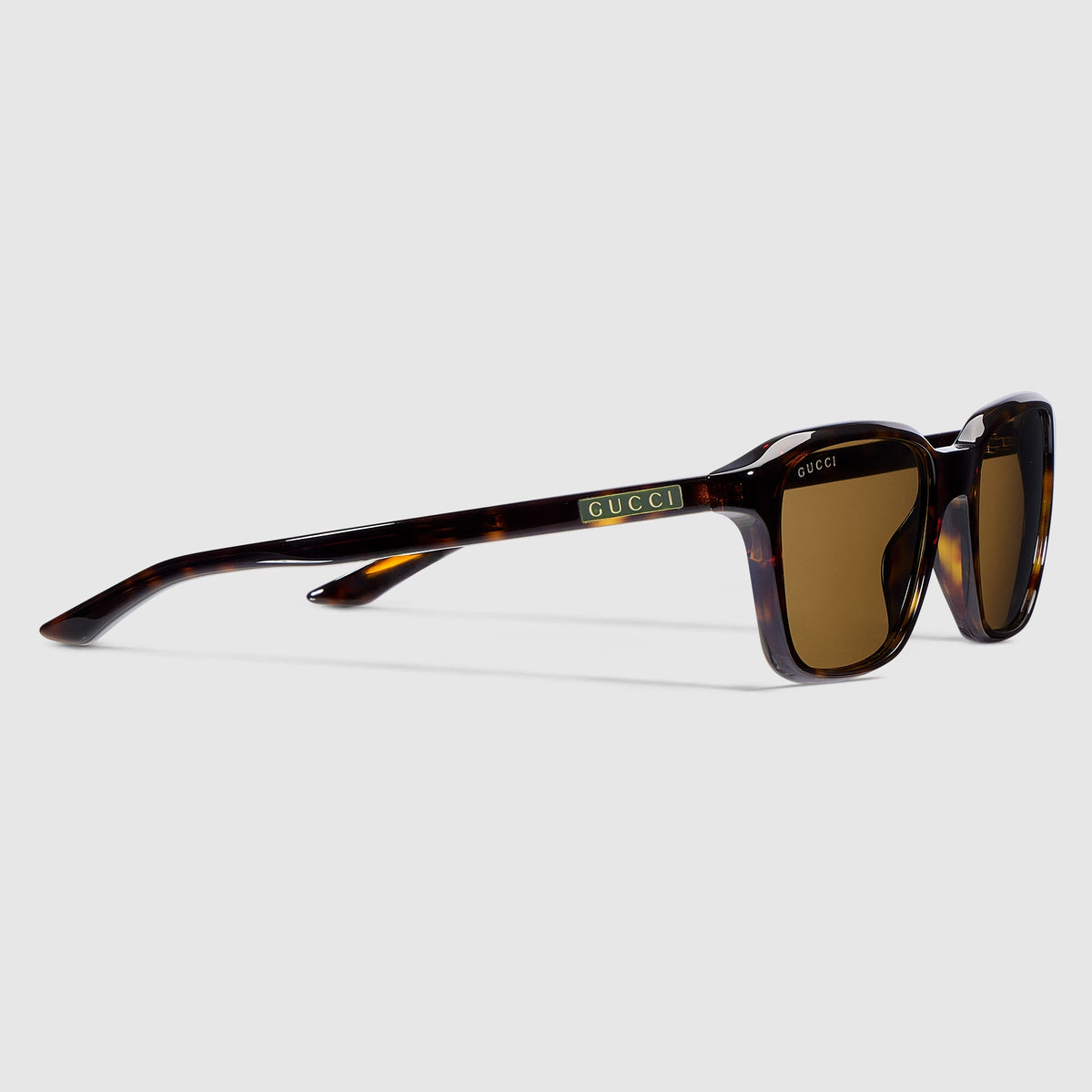 Gucci Men Square Acetate Frame Dark Brown Sunglasses