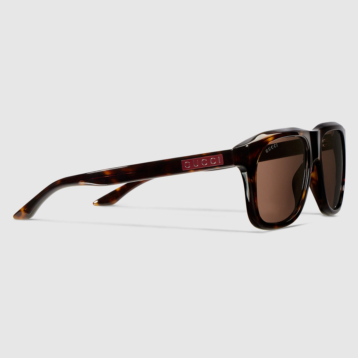 Gucci Men Square Acetate Frame Brown Sunglasses