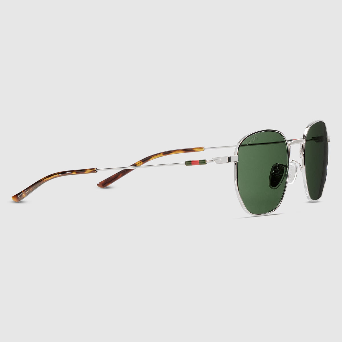 Gucci Men Round Frame Silver Sunglasses