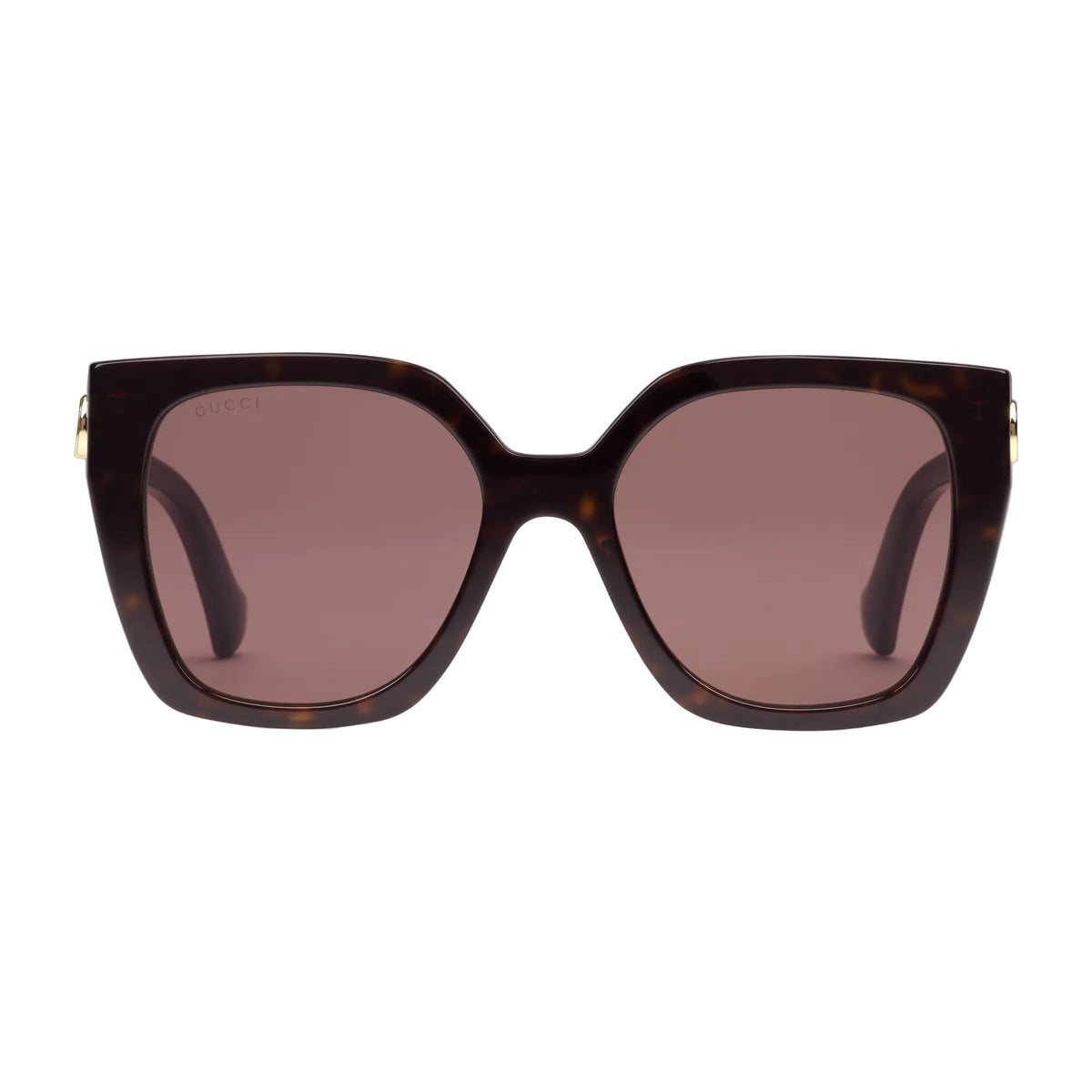 Gucci Women Square Frame Brown Sunglasses