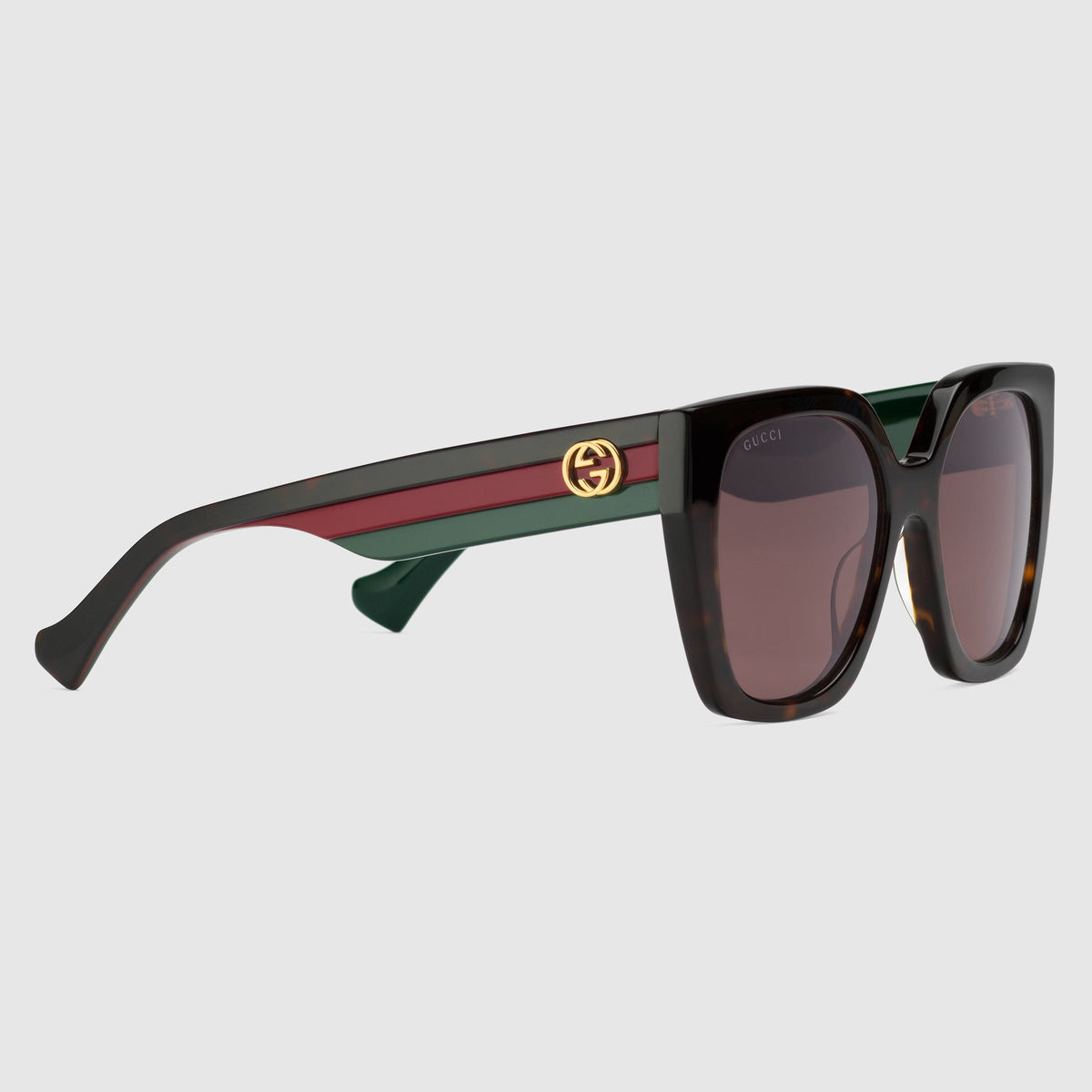 Gucci Women Square Frame Brown Sunglasses