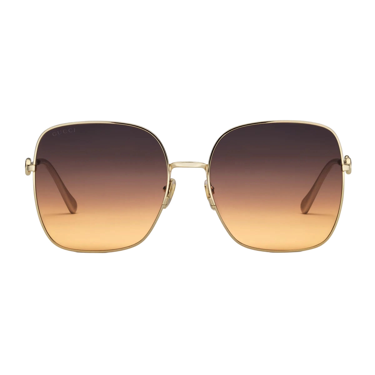 Gucci Women Oversize Square Frame Gold  Sunglasses