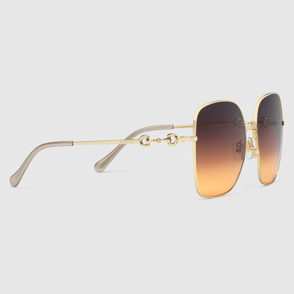 Gucci Women Oversize Square Frame Gold  Sunglasses