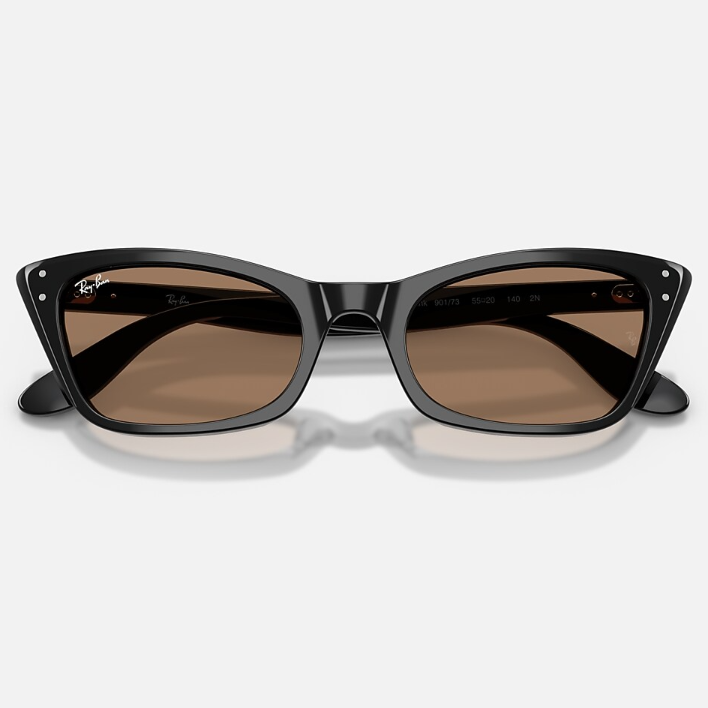 Ray Ban Women Cat Eye Frame Polished Black Sunglasses