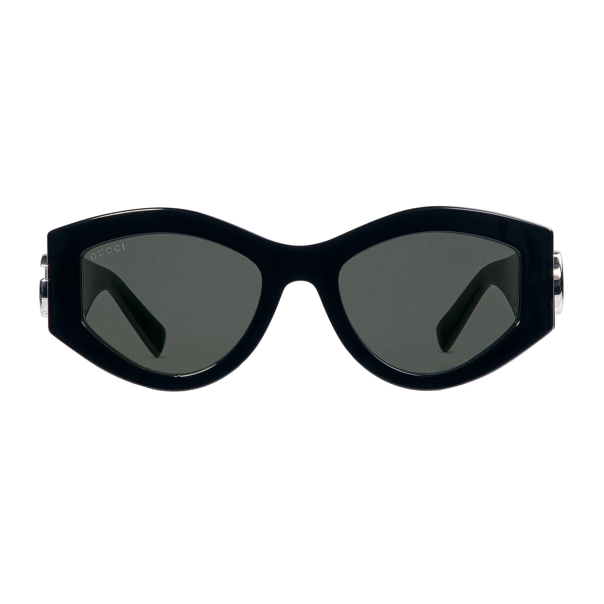 Gucci Women Oval Frame Black Sunglasses