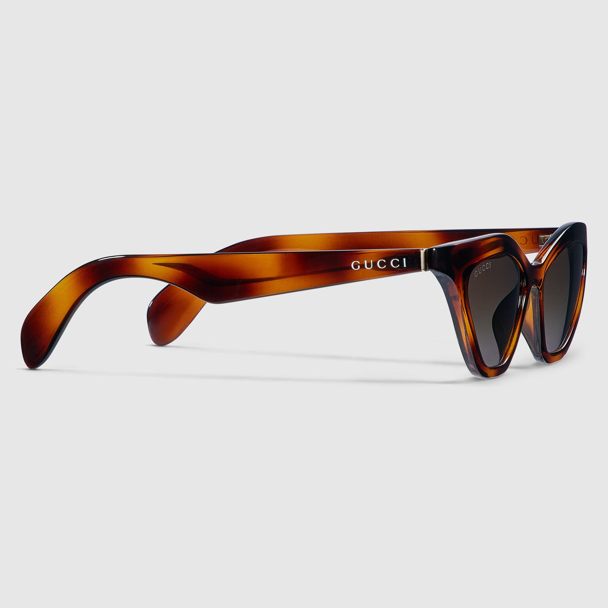 Gucci Women Cat Eye Frame Dark Tortoiseshell  Sunglasses