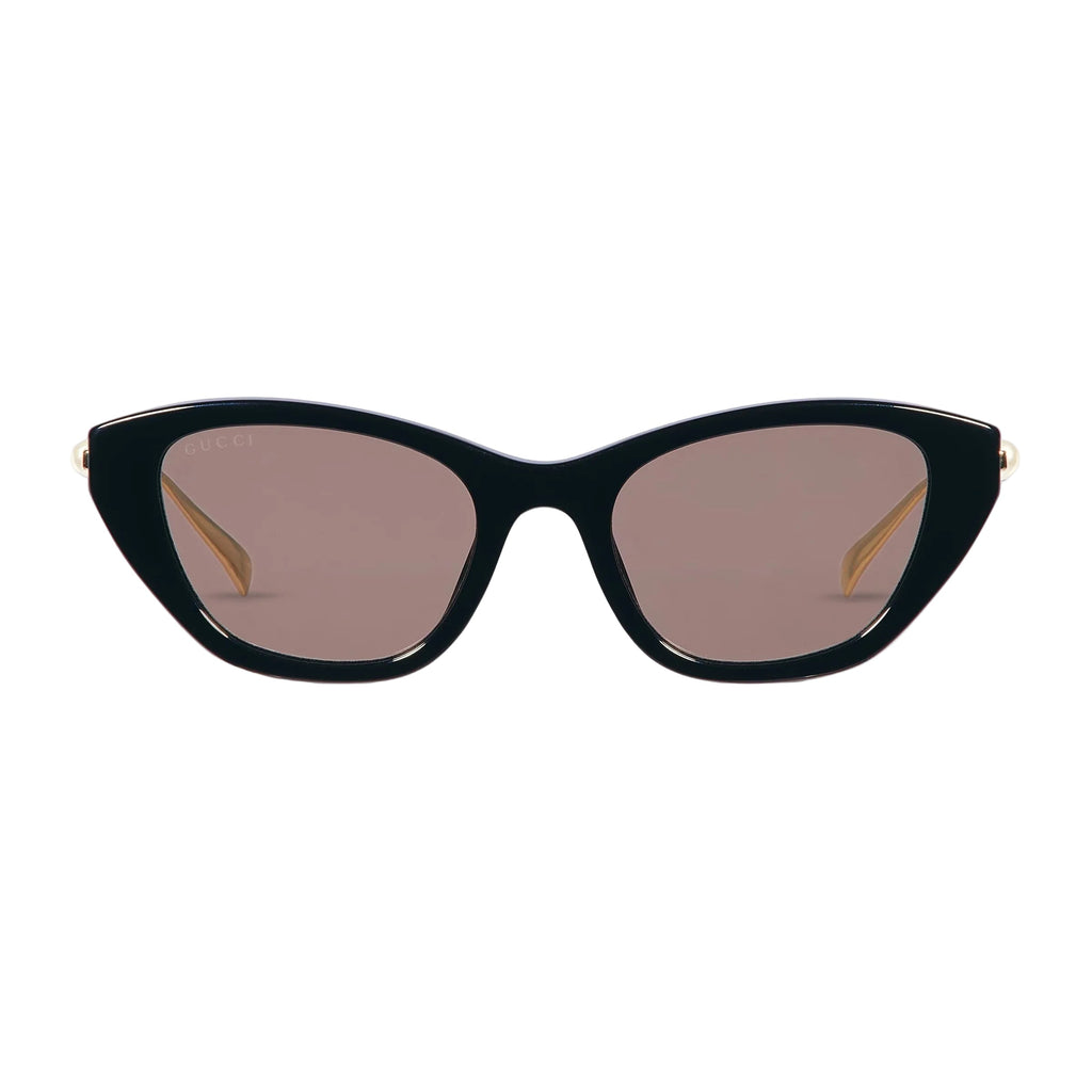 Gucci Women Cat Eye Frame Shiny Black Sunglasses