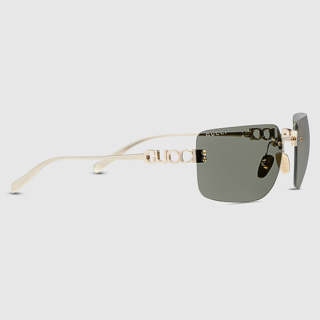 Gucci Women Frameless Square Gold Sunglasses
