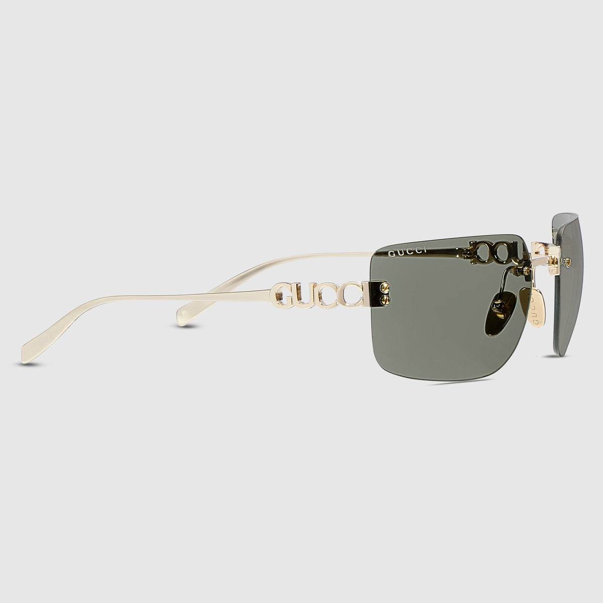 Gucci Women Frameless Square Gold Sunglasses