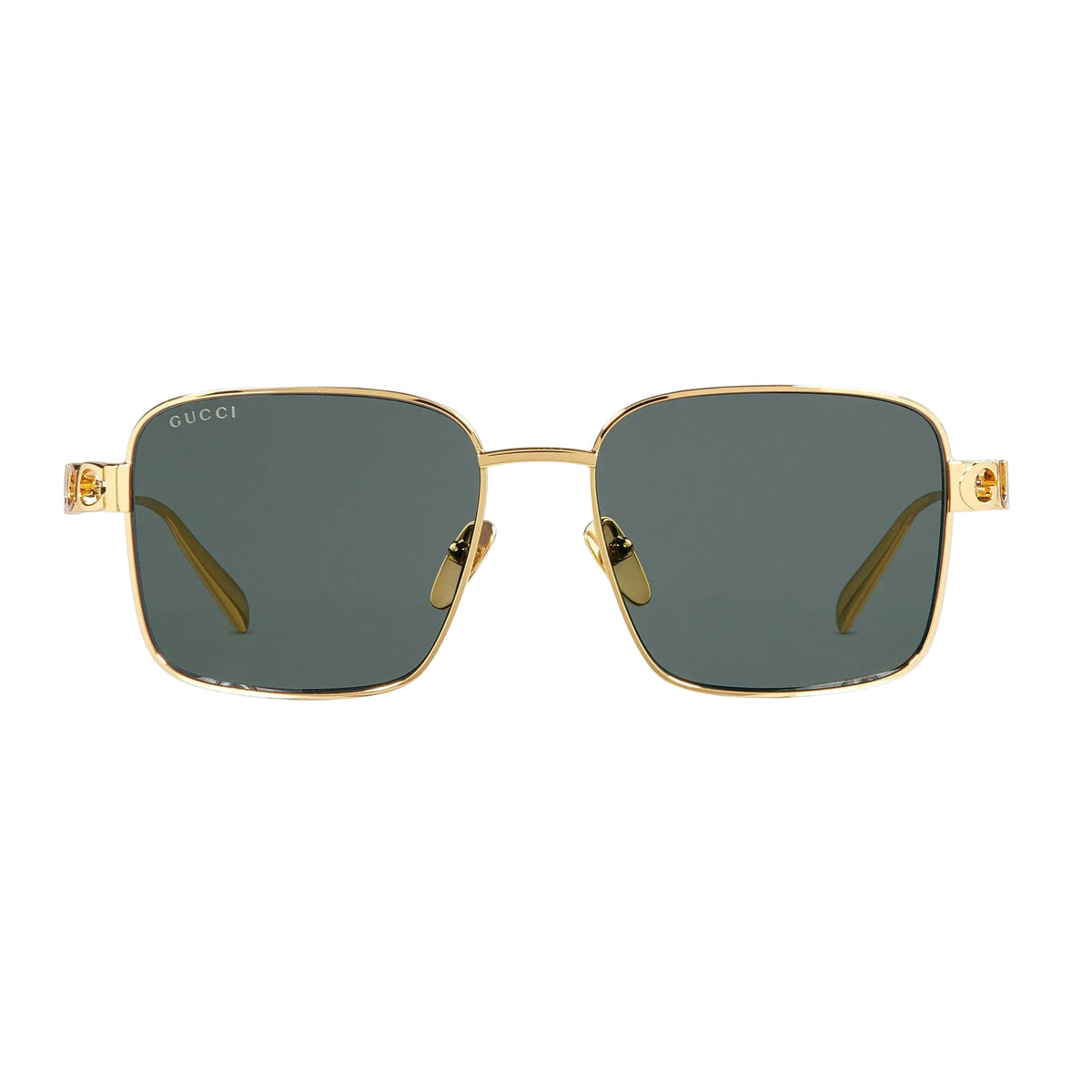 Gucci Women Square Frame Light Gold Sunglasses