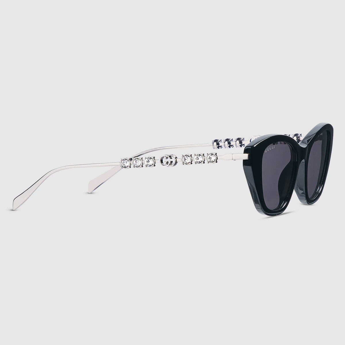 Gucci Women Cat Eye Frame Matte Black Sunglasses