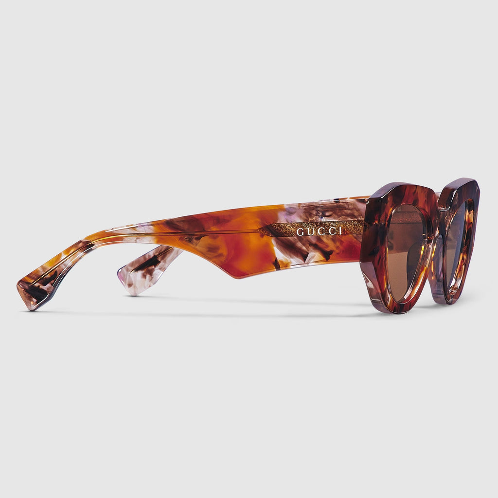 Gucci Women Cat Eye Frame Brown Sunglasses