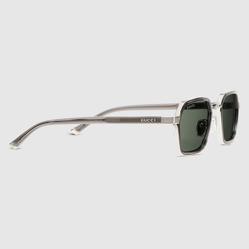 Gucci Men Square Frame Dark Grey Sunglasses