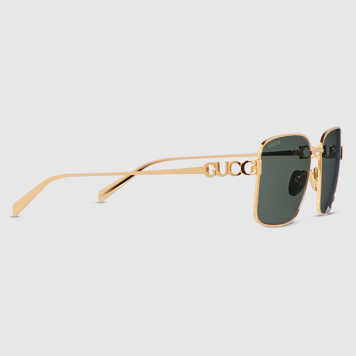 Gucci Women Square Frame Light Gold Sunglasses