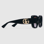 Gucci Women Butterfly Frame Shiny Black Sunglasses
