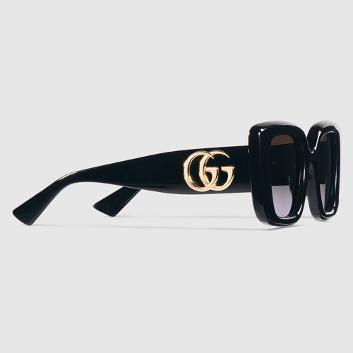 Gucci Women Butterfly Frame Shiny Black Sunglasses