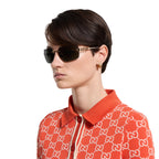 Gucci Women Frameless Square Gold Sunglasses