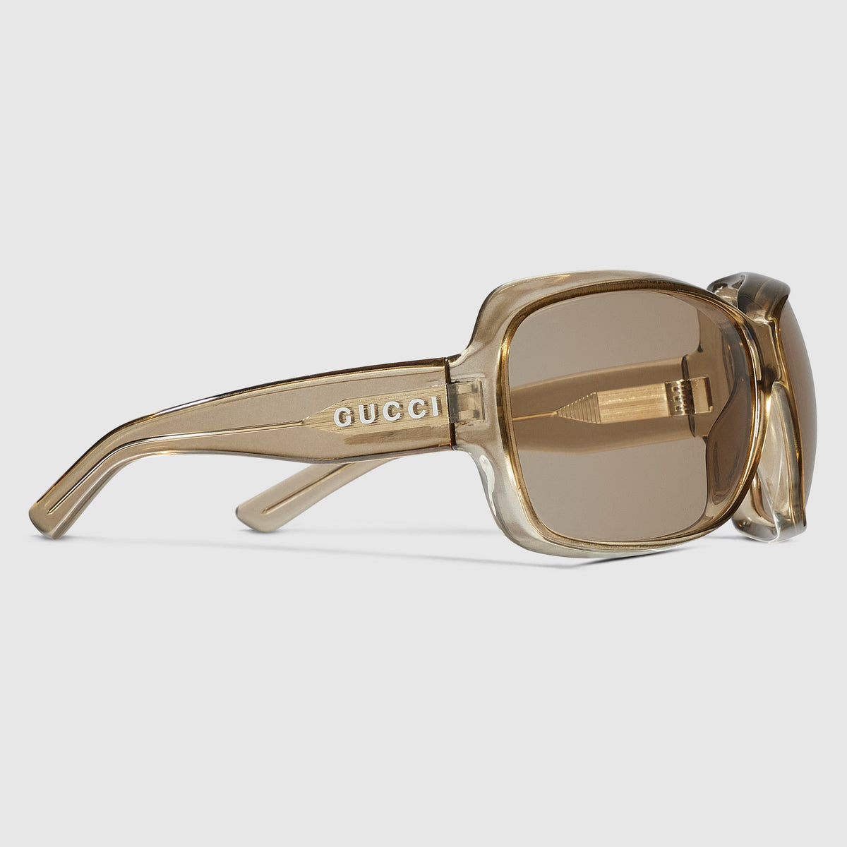 Gucci Women Square Frame Beige Sunglasses