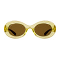 Gucci Women Oval Frame Shiny Green Sunglasses