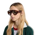 Gucci Women Mask Frame Light Brown Sunglasses