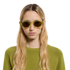 Gucci Women Oval Frame Shiny Green Sunglasses