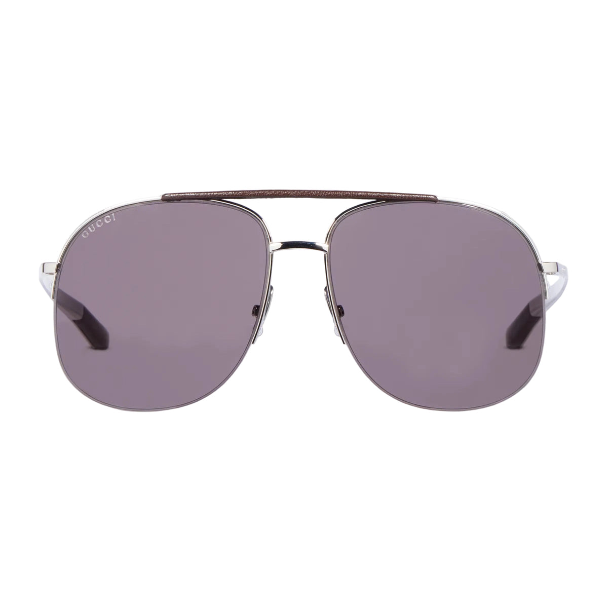 Gucci Women Navigator Frame Silver Sunglasses