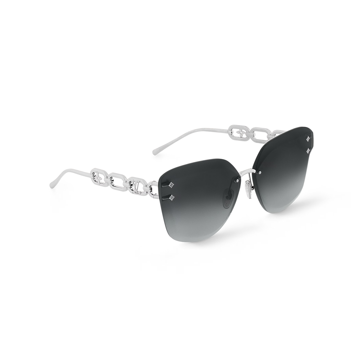 Louis Vuitton Women Cat Eye Frame Silver Sunglasses