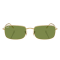 Ray Ban Women Rectangle Frame Polished Gold Sunglasses