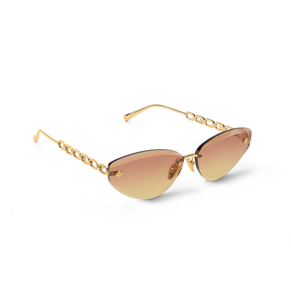 Louis Vuitton Women Cat Eye Frame Gold Sunglasses