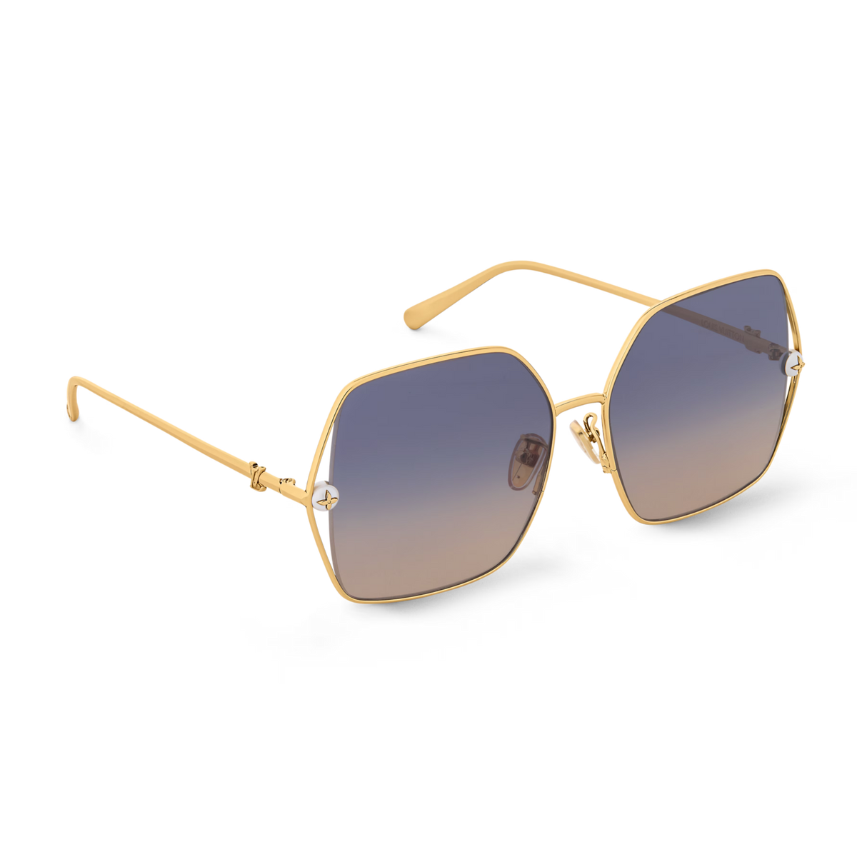 Louis Vuitton Women Square Frame Desert Gold Sunglasses