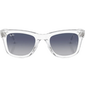 Ray Ban Women Square Frame Polished Transparent Sunglasses