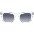 Ray Ban Women Square Frame Polished Transparent Sunglasses