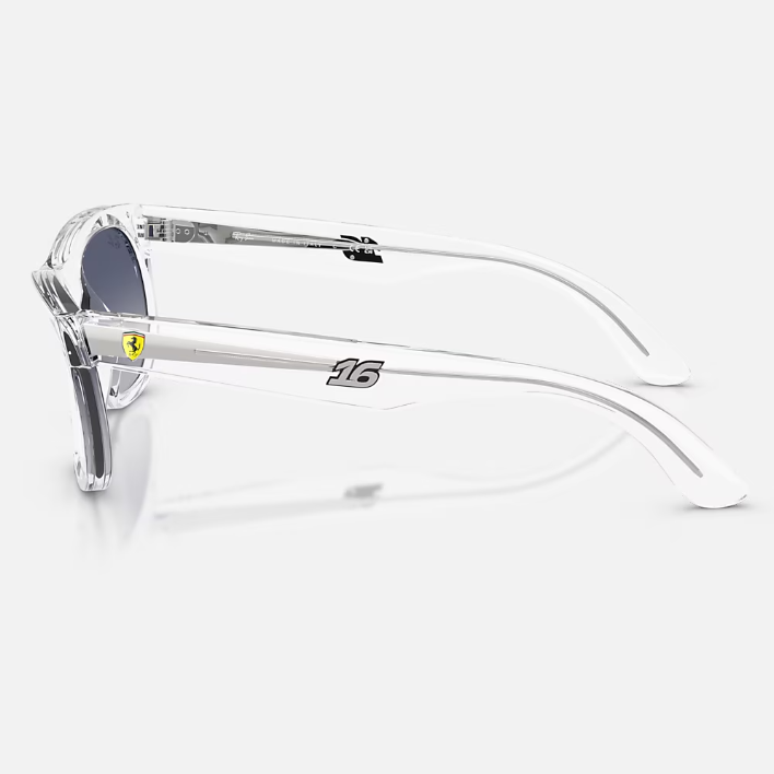 Ray Ban Women Square Frame Polished Transparent Sunglasses