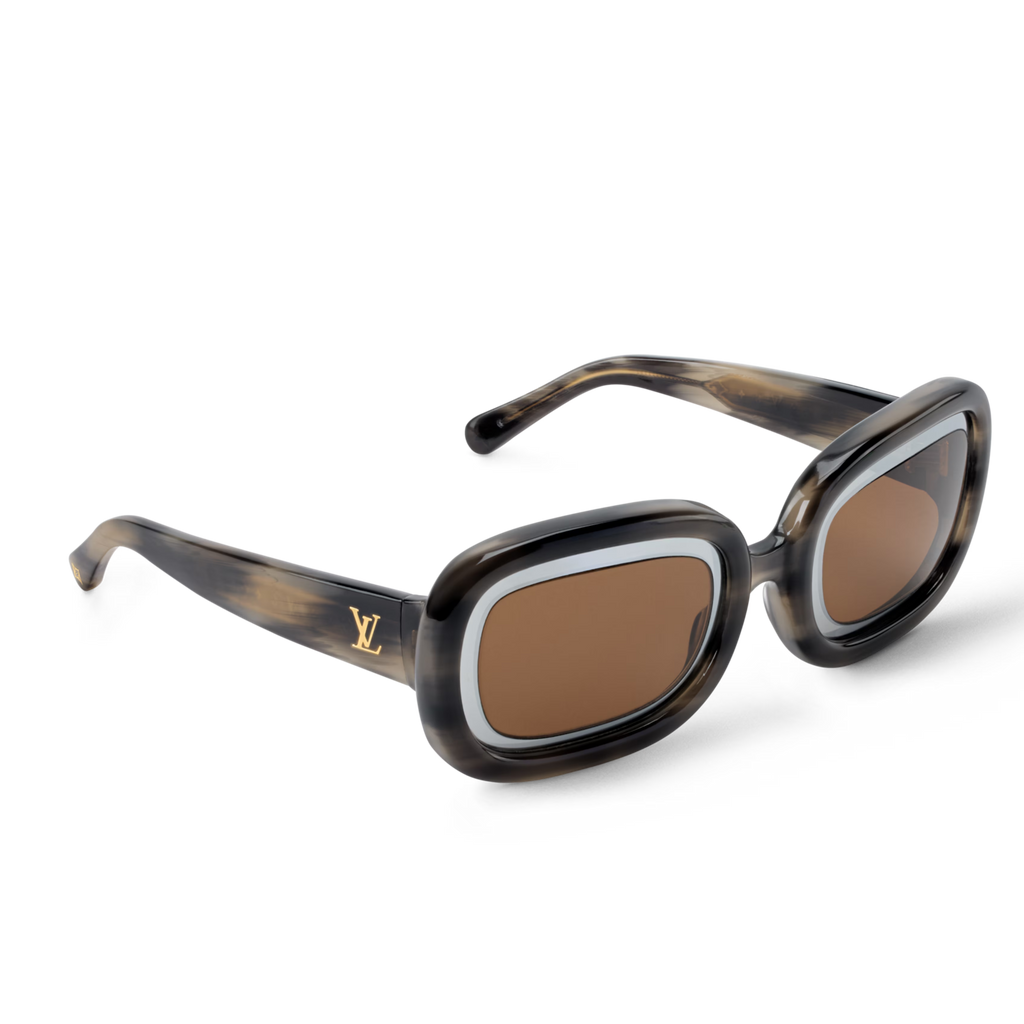 Louis Vuitton Women Square Frame Ink Black Sunglasses